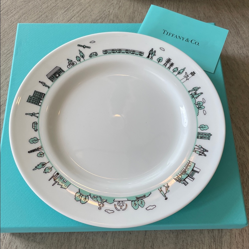 Tiffany & Co. Mitsubishi Electric 100th Anniversary Plate with stand